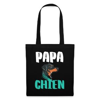 Papa Chien - Illustration Canine Colorée Moderne - Sac en tissu - noir - Devant
