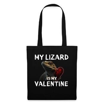 Lézard Valentine Cœur - Sac en tissu - noir - Devant
