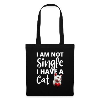 Je ne suis pas célibataire, j'ai un chat - Sac en tissu - noir - Devant