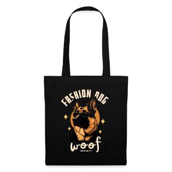 Chien Berger Cool Lunettes Oranges - Sac en tissu - noir - Devant