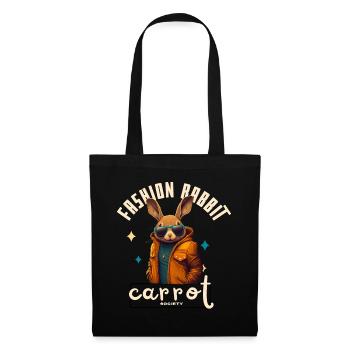 Urban rabbit in orange jacket - Tote Bag - black - Front
