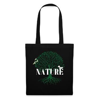Naturbaum-Emblem - Stoffbeutel - Schwarz - Vorne