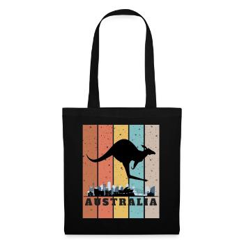 Känguru über der australischen Skyline - Stoffbeutel - Schwarz - Vorne