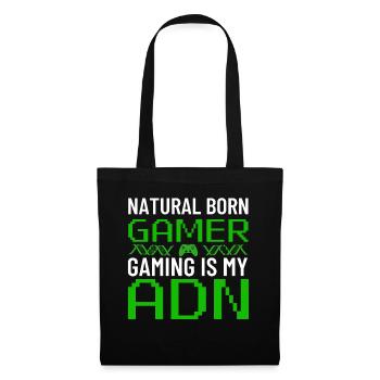Natural Born Gamer: Gaming ist meine DNA - Stoffbeutel - Schwarz - Vorne