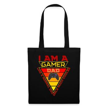 Gamer Dad Dreiecksabzeichen - Stoffbeutel - Schwarz - Vorne
