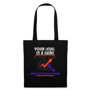 Montez de niveau en solo, jouez avec d’autres - Sac en tissu - noir - Devant