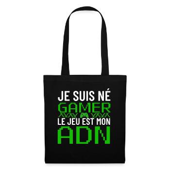 Je Suis Né Gamer ADN Pixel - Tote Bag - black - Front