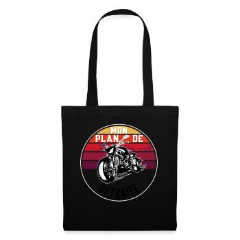 Moto rétro au coucher du soleil - Sac en tissu - noir - Devant