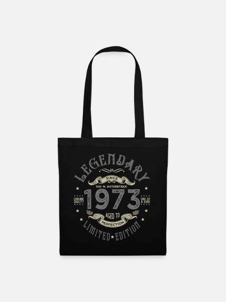 1973 Jubiläum legendär seit 1973 - Stoffbeutel - Schwarz