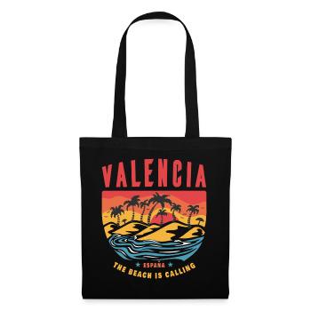 Valencia Spain palm trees beach design - Tote Bag - black - Front