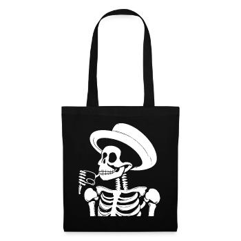 Sarcastic Funny Skeleton Drinking Espresso Coffee - Tote Bag - black - Front
