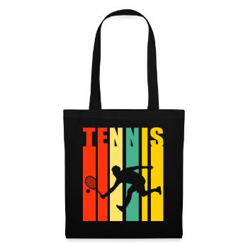 tennis, fan de tennis, jouer au tennis - Sac en tissu - noir - Devant