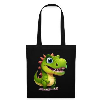 Sunny Green Dino Smile T-Design - Stoffbeutel - Schwarz - Vorne