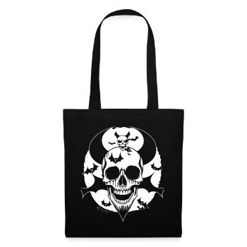 Horror Skull Skull Art Skull Gothic Heavy Metal - Tote Bag - black - Front