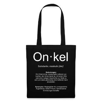 Definition Onkel Geschenk-Idee - Stoffbeutel - Schwarz - Vorne