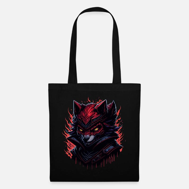 Wolf böse dunkel Fuchs Fantasy - Stoffbeutel - Schwarz