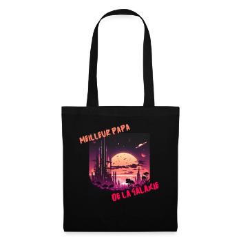 Meilleur Papa Galactique - Sac en tissu - noir - Devant