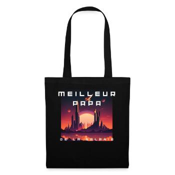 Meilleur Papa de la Galaxie - Sac en tissu - noir - Devant