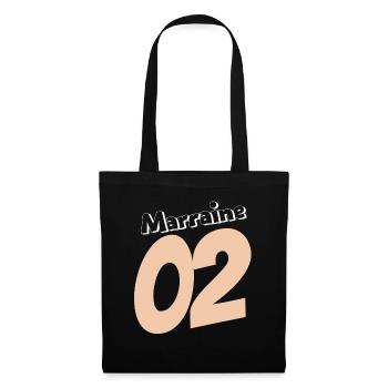 Marraine 02 en rose pêche - Sac en tissu - noir - Devant