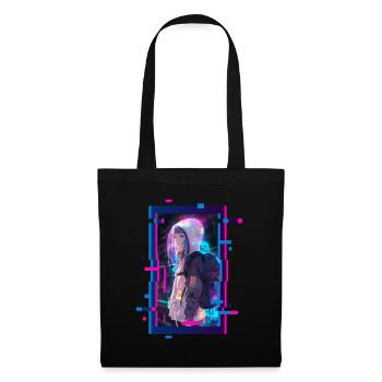 Cyber Futuristic Girl 3 - Anime Shirt - Stoffbeutel - Schwarz - Vorne