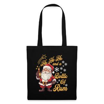 Père Noël bouteille rhum alcool liqueur Cheers - Sac en tissu - noir - Devant