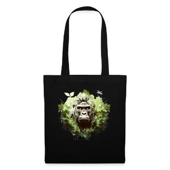Gorille Jungle Émeraude - Sac en tissu - noir - Devant