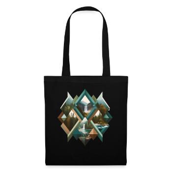 Geometric forest and waterfalls - Tote Bag - black - Front