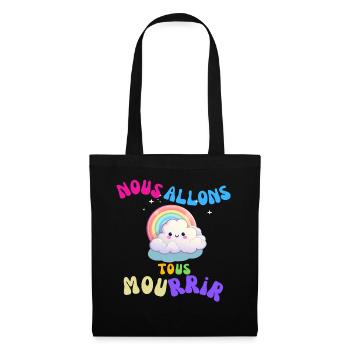 Nuage Arc-en-Ciel Mignon et Mordant - Sac en tissu - noir - Devant