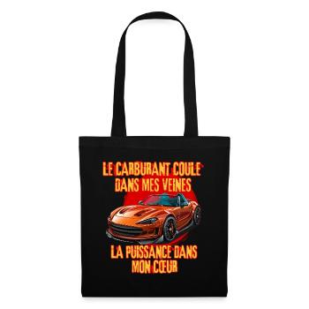 Puissance et Carburant Voiture Rouge - Sac en tissu - noir - Devant