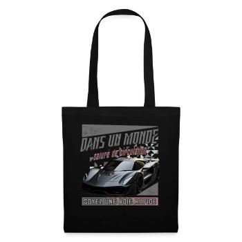Dans un monde de vitesse automobile - Sac en tissu - noir - Devant