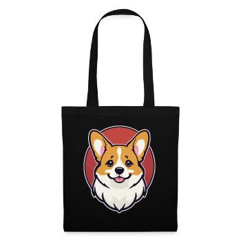 Corgi - Stoffbeutel - Schwarz - Vorne