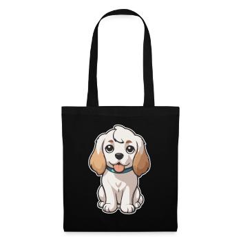 Chien mignon - Sac en tissu - noir - Devant
