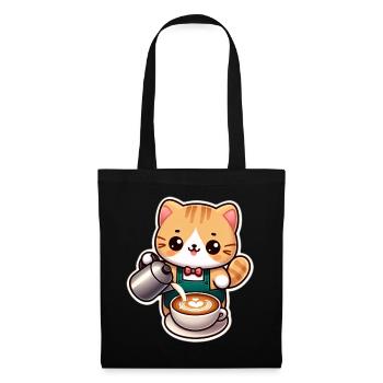 Chaton Barista - Sac en tissu - noir - Devant