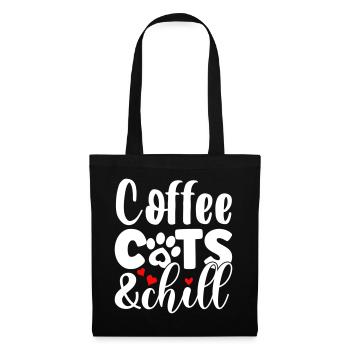 Café, chats et détente - Sac en tissu - noir - Devant
