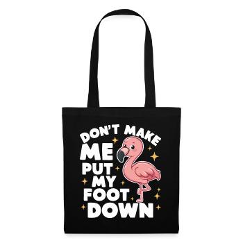 Flamingo Tier Rosa - Stoffbeutel - Schwarz - Vorne