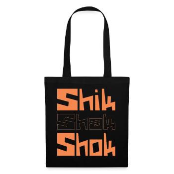 Lettres carrées Shik Shak Shok dans le style graffiti - Sac en tissu - noir - Devant