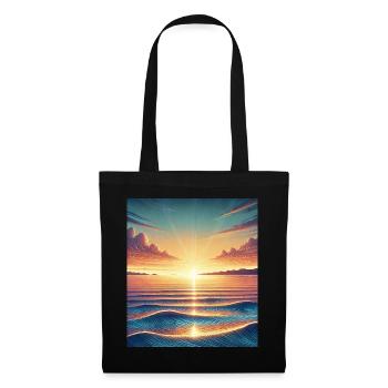 Magischer Sonnenaufgang am Horizont - Stoffbeutel - Schwarz - Vorne