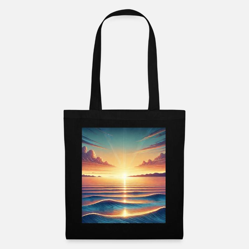 Magischer Sonnenaufgang am Horizont - Stoffbeutel - Schwarz