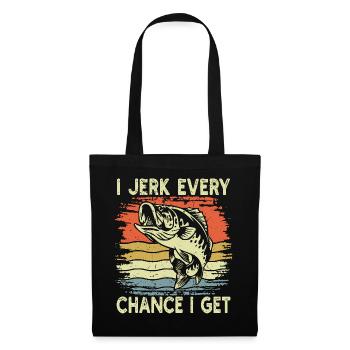 Je branle chaque fois que j’en ai l’occasion de pêcher du poisson rétro - Sac en tissu - noir - Devant