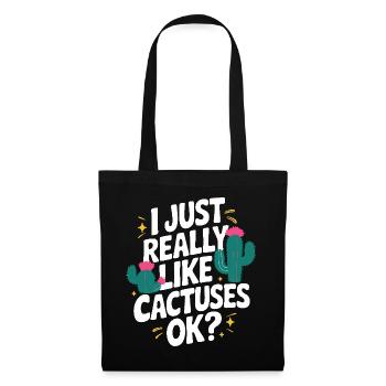 Cactus Cactus Plante du désert - Sac en tissu - noir - Devant