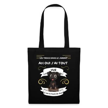 Chiot boueux et la faute au chat - Sac en tissu - noir - Devant