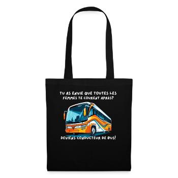 Bus flashy, rêve de chauffeur audacieux - Sac en tissu - noir - Devant