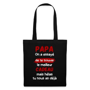 Papa: meilleur cadeau déjà trouvé - Sac en tissu - noir - Devant