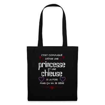 Princesse et chieuse: ça va, je gère - Sac en tissu - noir - Devant