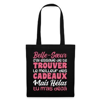Ehefrau Beste Schwägerin Tolles Weihnachtsgeschenk - Stoffbeutel - Schwarz - Vorne