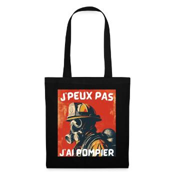 Pompier masqué – J'peux pas - Sac en tissu - noir - Devant