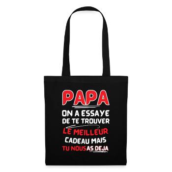 Papa: le meilleur cadeau déjà - Sac en tissu - noir - Devant