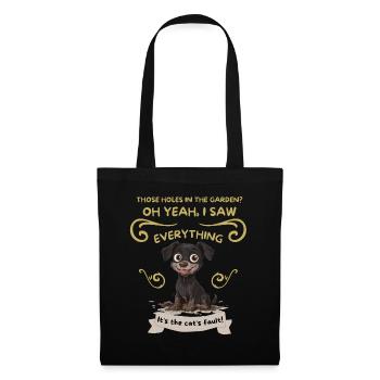 Mud-Splashed Pup: Cat's Fault - Tote Bag - black - Front