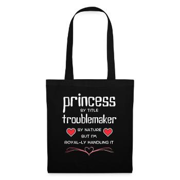 Princess TroubleMaker Tee - Tote Bag - black - Front