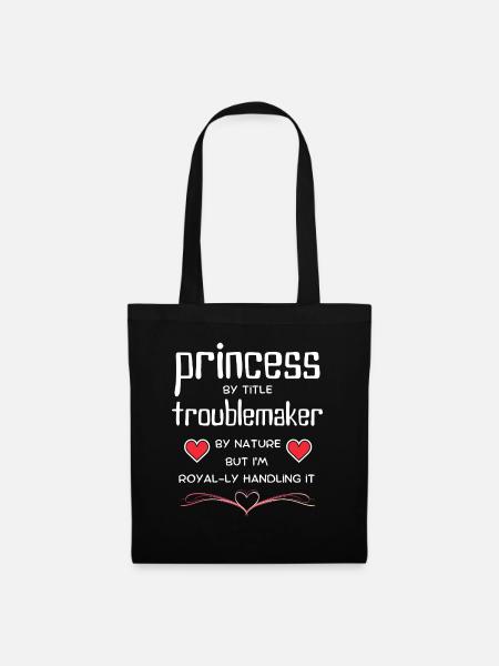 Princess TroubleMaker Tee - Tote Bag - black